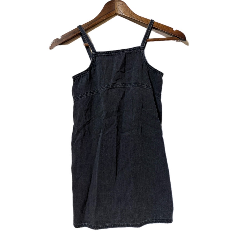 Old Navy‎ Denim Dress Kids L 10-12 Black Excellent Smocked Back Pinafore